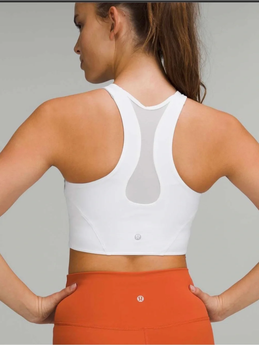 lululemon athletica White High-Neck Crop Sports Bra